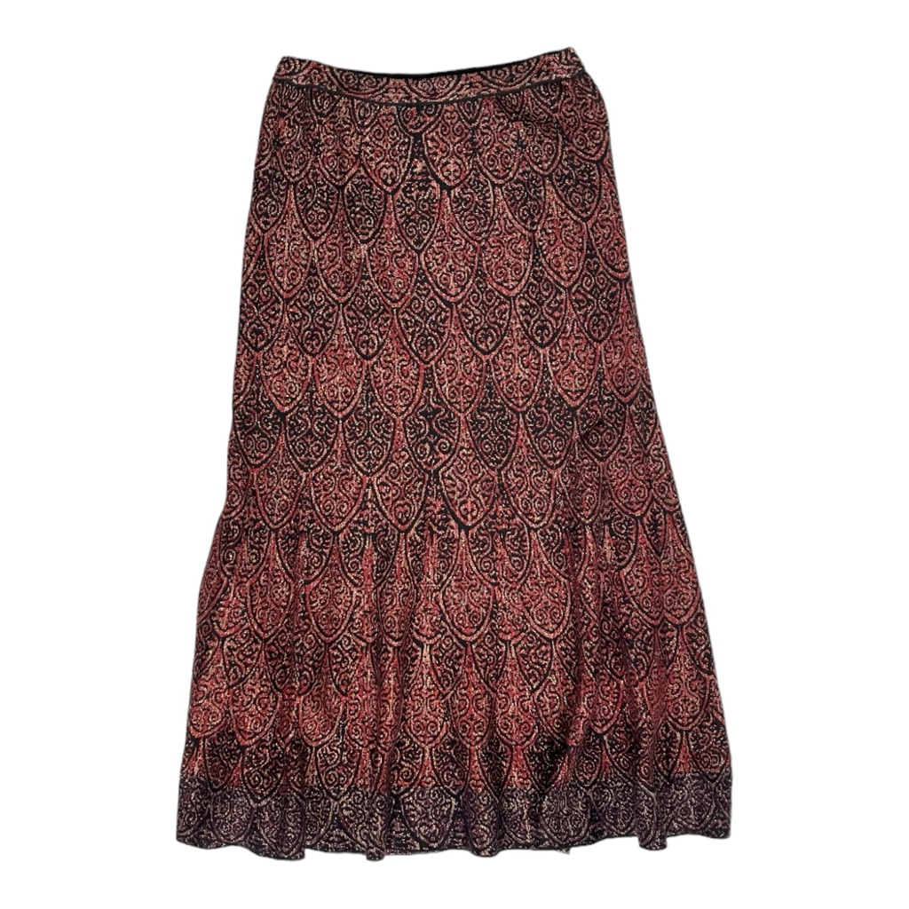 Peruvian Connection Black Metallic Knit Maxi Trumpet Skirt
